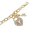 10k Yellow Gold Diamond Heart-Shaped Lock and Key Bracelet (.08 cttw, M-N Color, I2 Clarity), 7.5"