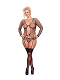 Queen Size Black Fishnet Merry Widow JACKET and G-String Set