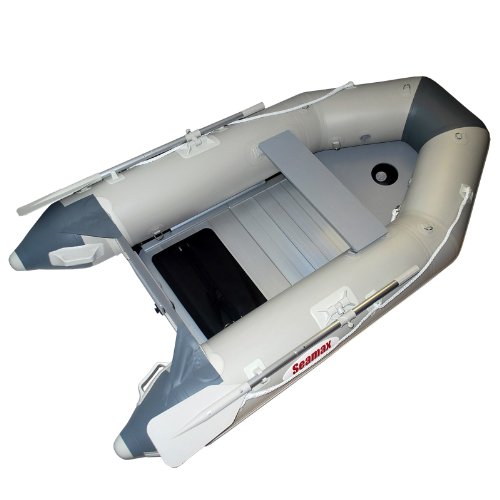 Seamax Sport240 Gray Inflatable Boat, 7.9 FT Tender, Aluminum Floor Dinghy