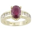 14K Yellow Gold Ruby and Diamond Ring