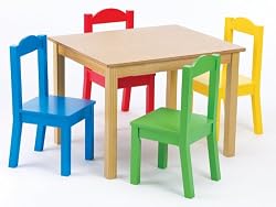 Tot Tutors Kids Table and 4-Chair Set Primary Wood discount price
