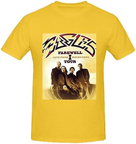Men's Eagles Farewell Tour T Shirts Cotton Crew Neck Yellow 3XL