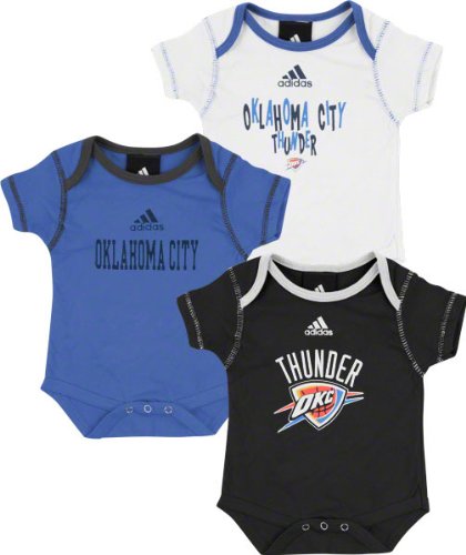 NBA Infant Oklahoma City Thunder 3 Piece Bodysuit Set - R228Sxok (Strong Blue, 24 Months)