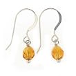 Anna Perrone Orange Faceted Round Glass Bead Earrings Finished with .925 Sterling Silver