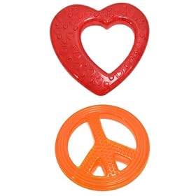Sassy Water-Filled Teether Toy, Heart and Peace Sign: Baby