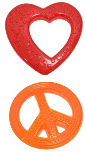 Sassy Water-Filled Teether Toy, Heart and Peace Sign