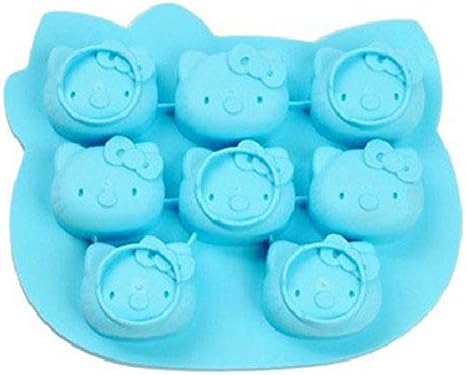 Bango Hello Kitty Cat Mini Ice Ball Makers Mold,cute Ice Cube Tray,ice Pop Molds (Blue)