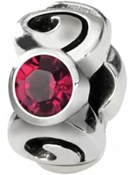 Silver Swavorski Birthstone July Bead Charm QRS1263JUL