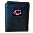 Chicago Bears Leather/Nylon Trifold Wallet - NFL Football Fan Shop Sports Team Merchandise