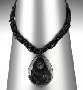 Multi-Strand Floral Lace Pendant Necklace