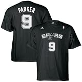 NBA adidas San Antonio Spurs #9 Tony Parker Black Net Player T-shirt (X-Large)