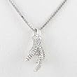 Eagle Talon Pendant in Sterling Silver on a 20" Rhodium Box Chain, #7804