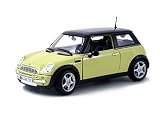 Diecast Model Mini Cooper (Sunroof) in Yellow (1:18 scale)