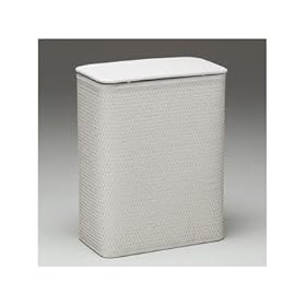  Budget Chelsea Pattern Wicker Hamper in White with Vinyl Lid