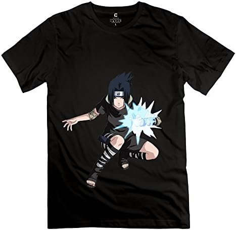 PTYS Men's Tshirt Powerful Uchiha Sasuke Naruto Size XL Black