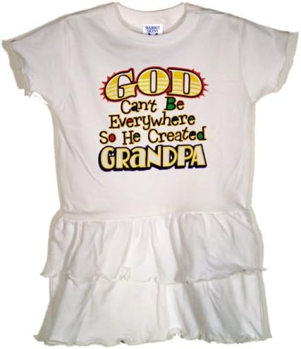 TODDLER DRESS : PINK - 4T - God Can't Be Everywhere So He Created Grandpa - Guardian Angel for Grandson or Granddaughter