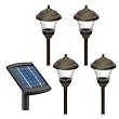 Malibu 4-Pack Solar Metal Landscape Lights with Remote Panel and White LED's, Oil Rubbed Bronze #LZ501RP4