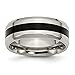 Chisel Titanium Black Enameled 8mm Polished Band