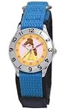 Time Teacher Disney Kids’ Belle Blue Velcro Watch # D047S502