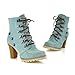 Charm Foot Fashoin Studded Womens Chunky Heel Martin Boots High Top Boots