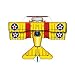 Xkites MicroKite Planes Bi-Plane 4.75 inch Yellow Kite