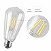 Eurus Home 4W Dimmable Antique LED Filament Bulb,E26 ST64 Base Lamp,2700K Warm Color 400LM,40W Incandescent Bulb Equivalent