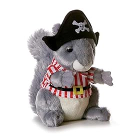  Grey Squirrel Plush Toy Dressed As Pirate 7