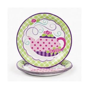 Girly Tea Party Dinner Plates (8 pc)