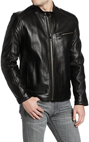 New Mens Biker Geniune Cow Leather Jacket LTC261 - XXXS