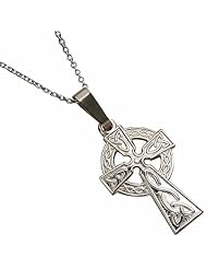 Sterling Silver Irish Celtic Cross Pendant - Guaranteed Delivery for Valentines Day