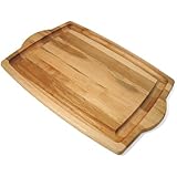 J.K. Adams 20-Inch-by-14-Inch Maple Wood Farmhouse Carving Board with Handles
