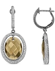 Victoria Kay Gemstone and 1/2ct White Diamond Earrings in 14k Black Gold (IJ, I1-I2)