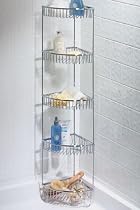 Wire Basket Corner Etagere Five Basket Chrome