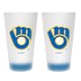 Milwaukee Brewers Retro Frosted Pint Glass (16-Ounce, Set of 2)