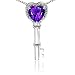Candygem 14k Gold Key to my Heart Love Key Pendant with Genuine Amethyst and ...