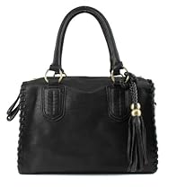 Hot Sale Scarleton Vintage Top Zip Satchel H111301 - Black