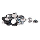 Uxcell　ミラースクリューネイル　金属　プラスチック　132g　30×30mm　シルバートーン　ブラック　ブルー