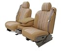 Coverking Saddleblanket Custom Fit Seat Covers - SADDLEBLANKET TAN / NEOSUPREME TAN SIDES, Front Row Seats 2000 - 2005 Honda S2000 50/50 Bucket Seat w/built-in headrest, NOT FOR SEATS WITH HEADREST SPEAKERS