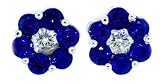 0.68 Sapphire and Diamond Earrings in 14Kt White Gold