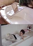 BATHTUB CADDY MIRROR BOOK HOLDER