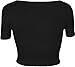 WearAll Women's Short Sleeve Ribbed Crop Top