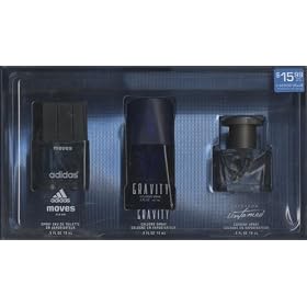 The Collection For Him Cologne Set, .5 FL OZ Adidas Moves For Him Spray Eau De Toilette, .5 FL OZ Gravity Cologne Spray, .5 FL OZ Stetson Untamed Cologne Spray