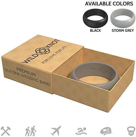 Silicone Wedding Rings for Men - High Performance Rubber Wedding Bands - Safe, comfortable, stylish, strong - Multiple ring colors &amp; sizes for hard-working hands, athletes, travelers &amp; adventurers