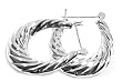 Sterling Silver Plain Hoop Earrings - Size: 30mm