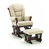 Shermag 37779cb-05-1041 Beige Micro-Fiber Glider with Ottoman - Cherry by Shermag
