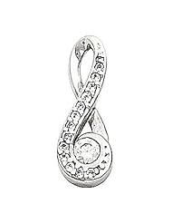 Platinum Diamond Swirl Design Pendant - 0.255 Ct. -- LIFETIME WARRANTY