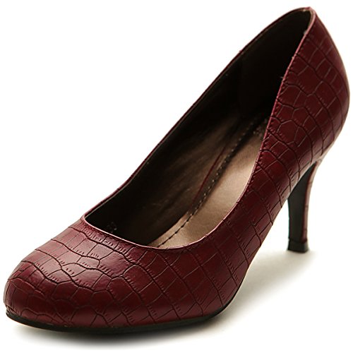 Ollio Women's Shoe Faux Crocodile Skin Stiletto D'Orsay High Heel Multi Color Pump