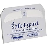 Georgia-Pacific Safe-T-Gard 47052 1/2-Fold Toilet Seat Cover, 17.44" L X 14.5" W - White