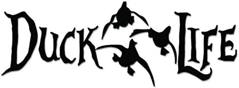 Duck Life Hunting Vinyl Decal Sticker For Vehicle Car Truck Window Bumper Wall Decor - [6 inch/15 cm Wide] - Gloss BLACK Color