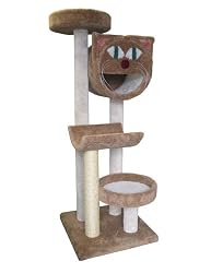 Molly and Friends "Whisker's Way" Premium Handmade 4-Tier Cat Tree with Sisal, Model 2832, Beige